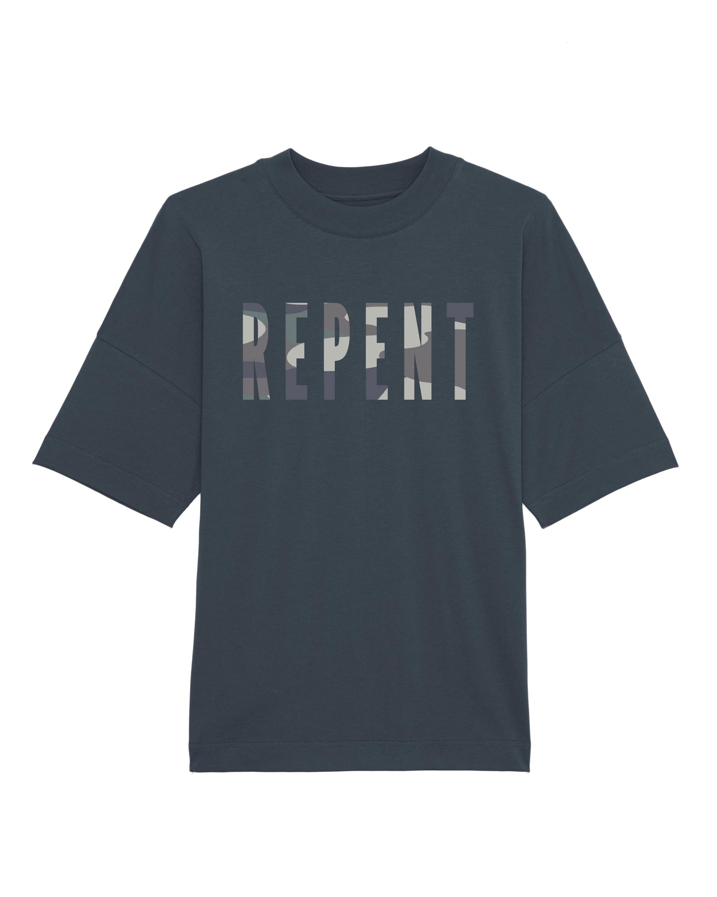 Oversize T-shirt, navy blå, Repent