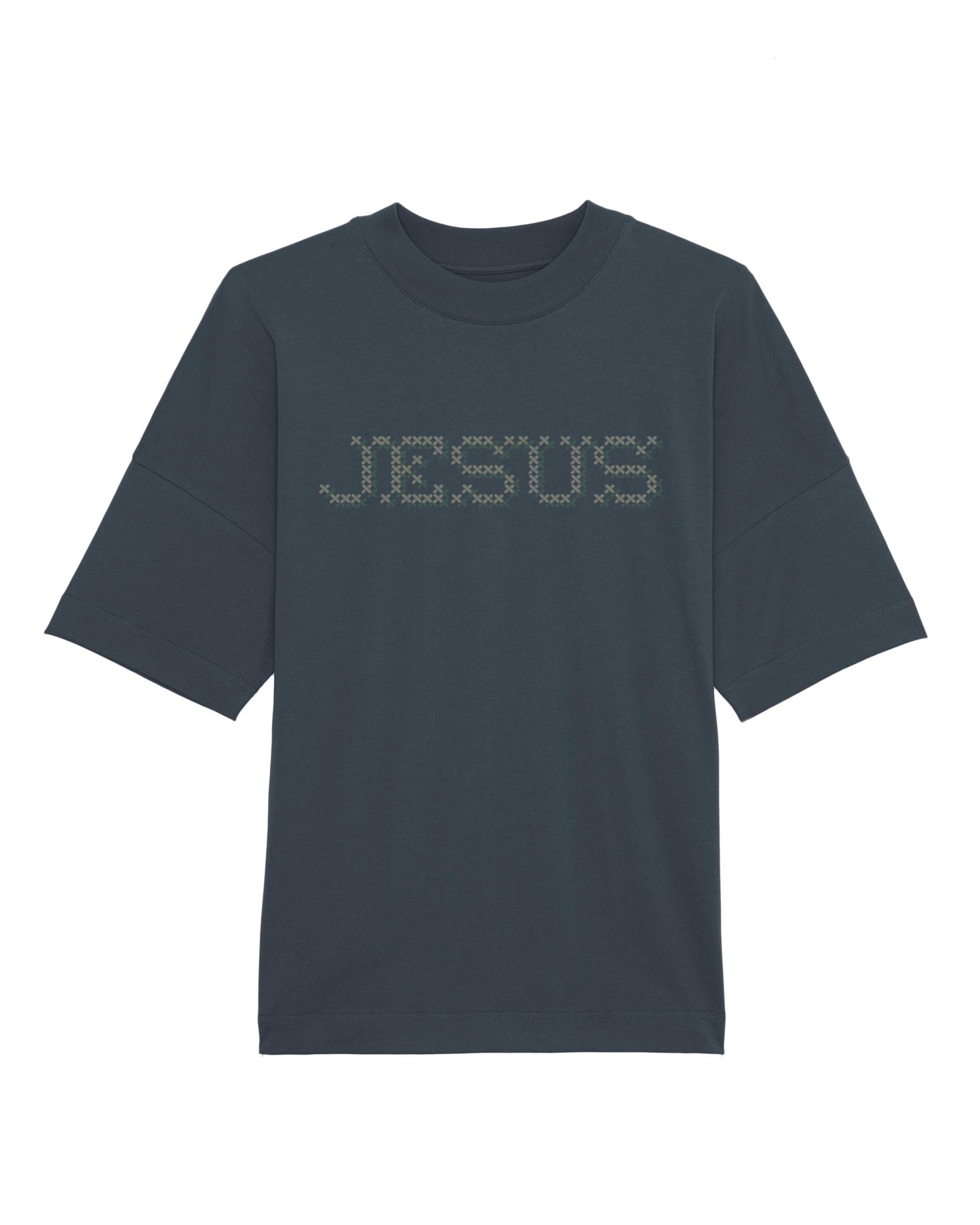 Oversize T-shirt, navy blå, Jesus