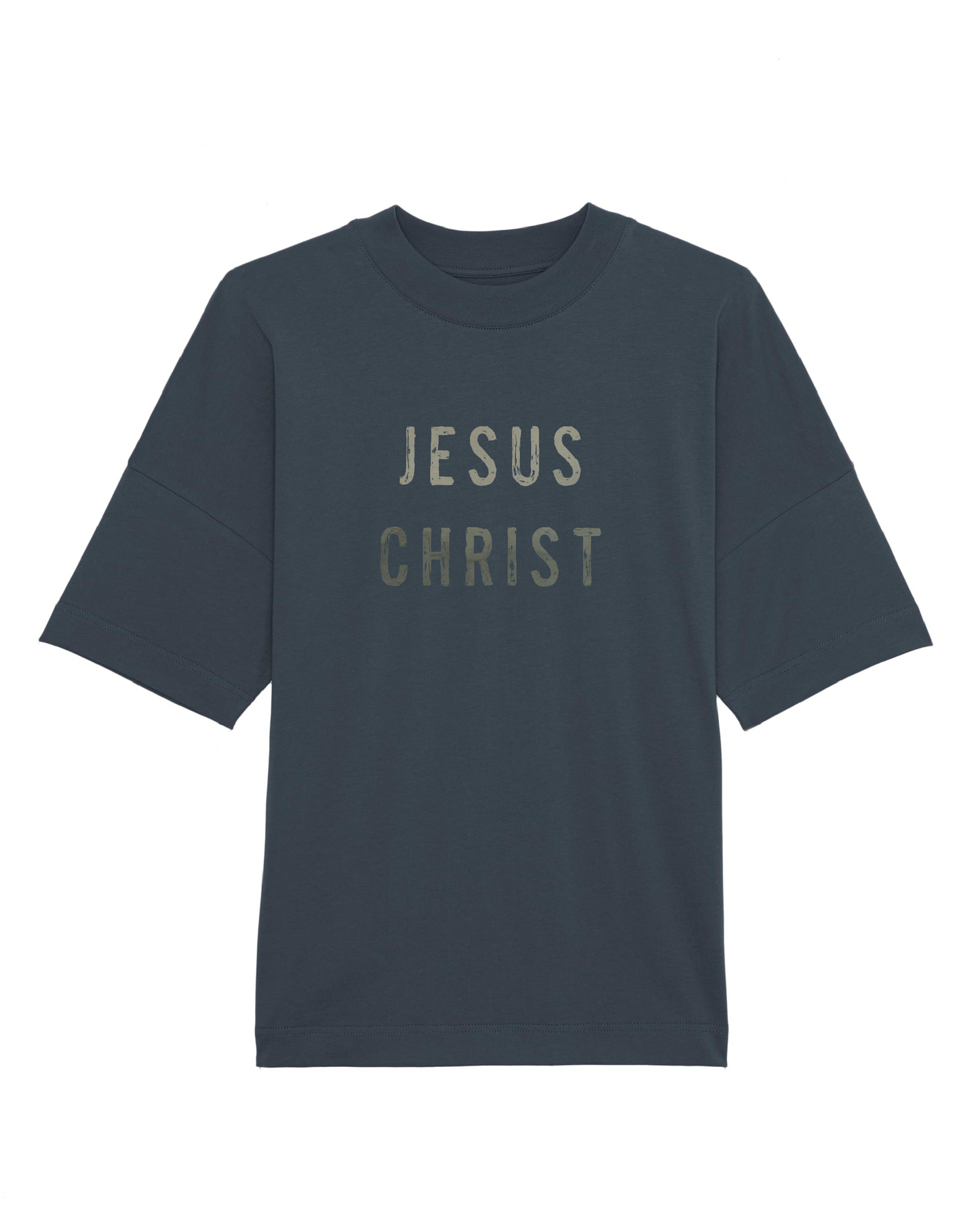 Oversize navy blå T-shirt, Jesus Christ