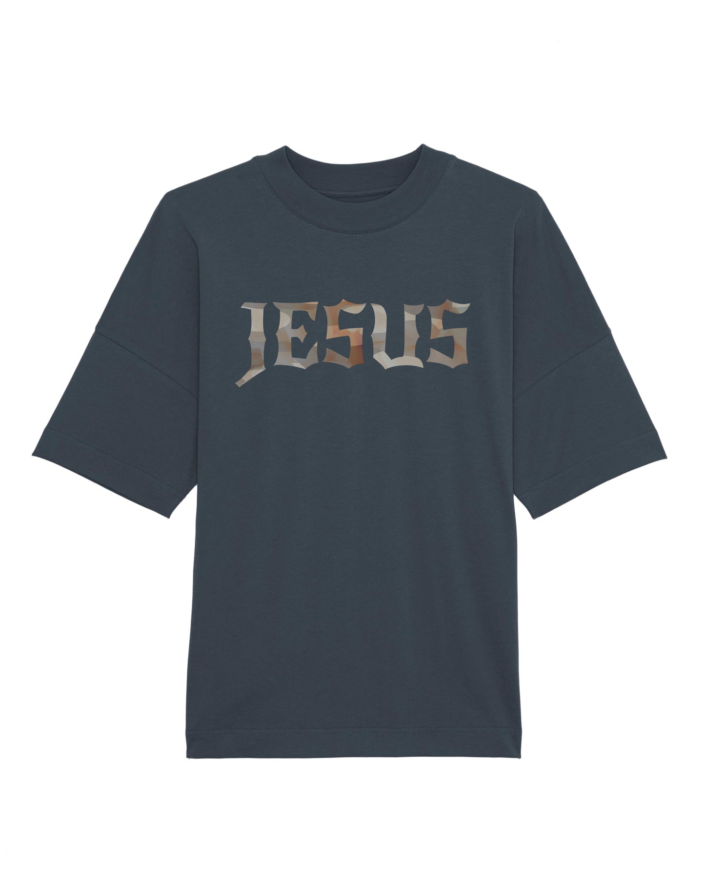 Oversize navy blå T-shirt, Jesus
