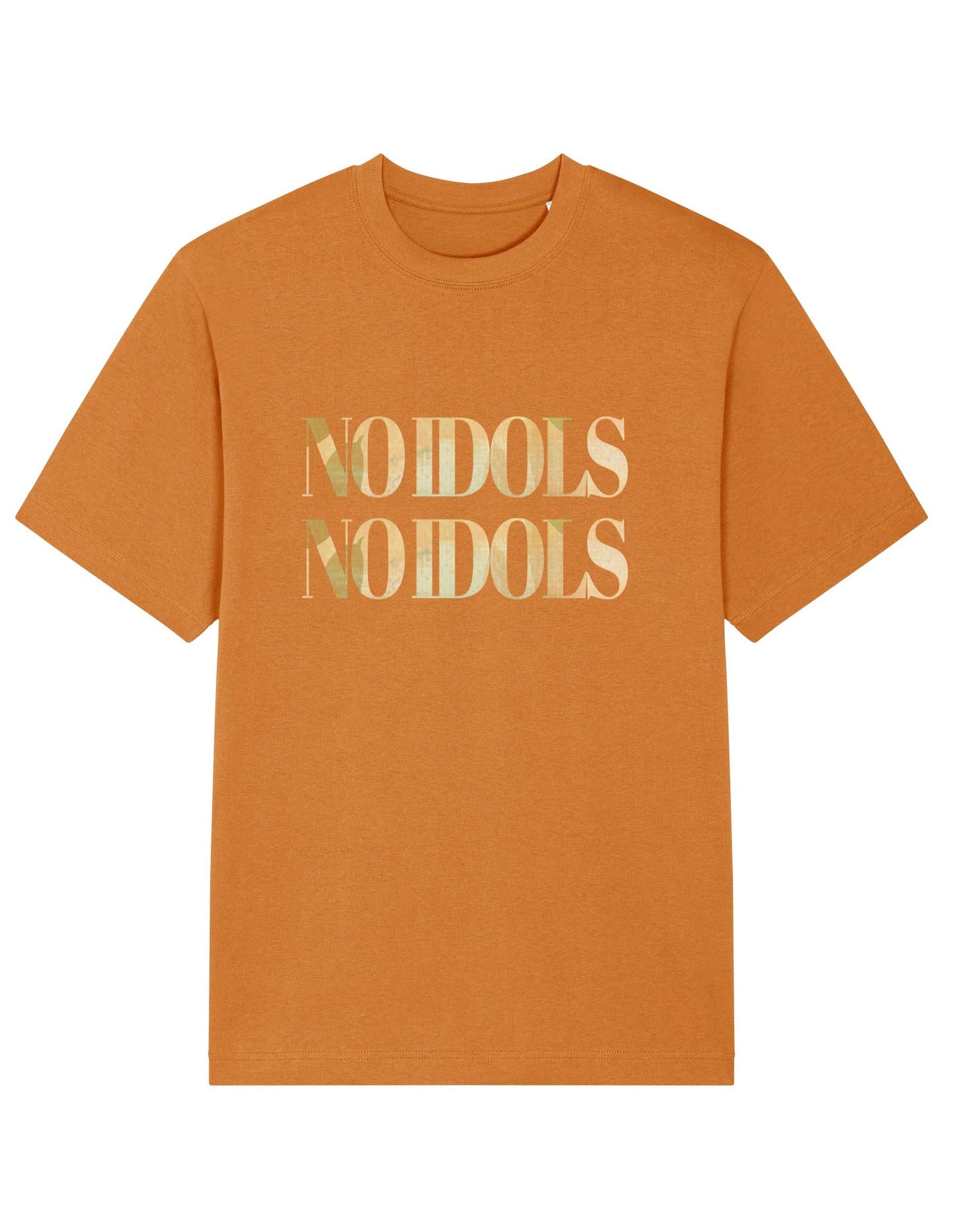 Oversize Tshirt, orange, 'NO IDOLS'