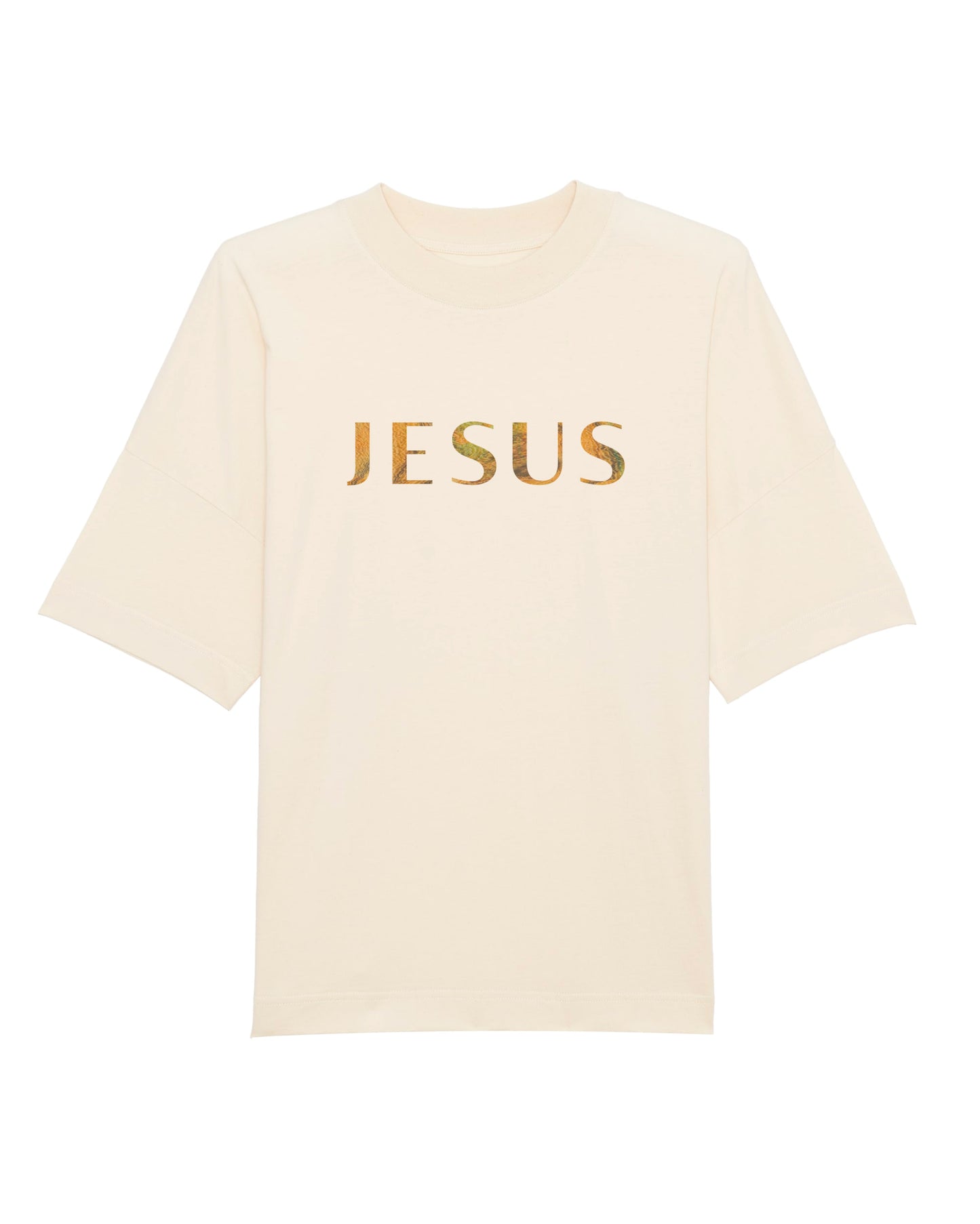 Oversize cremefarvet T-shirt, Jesus