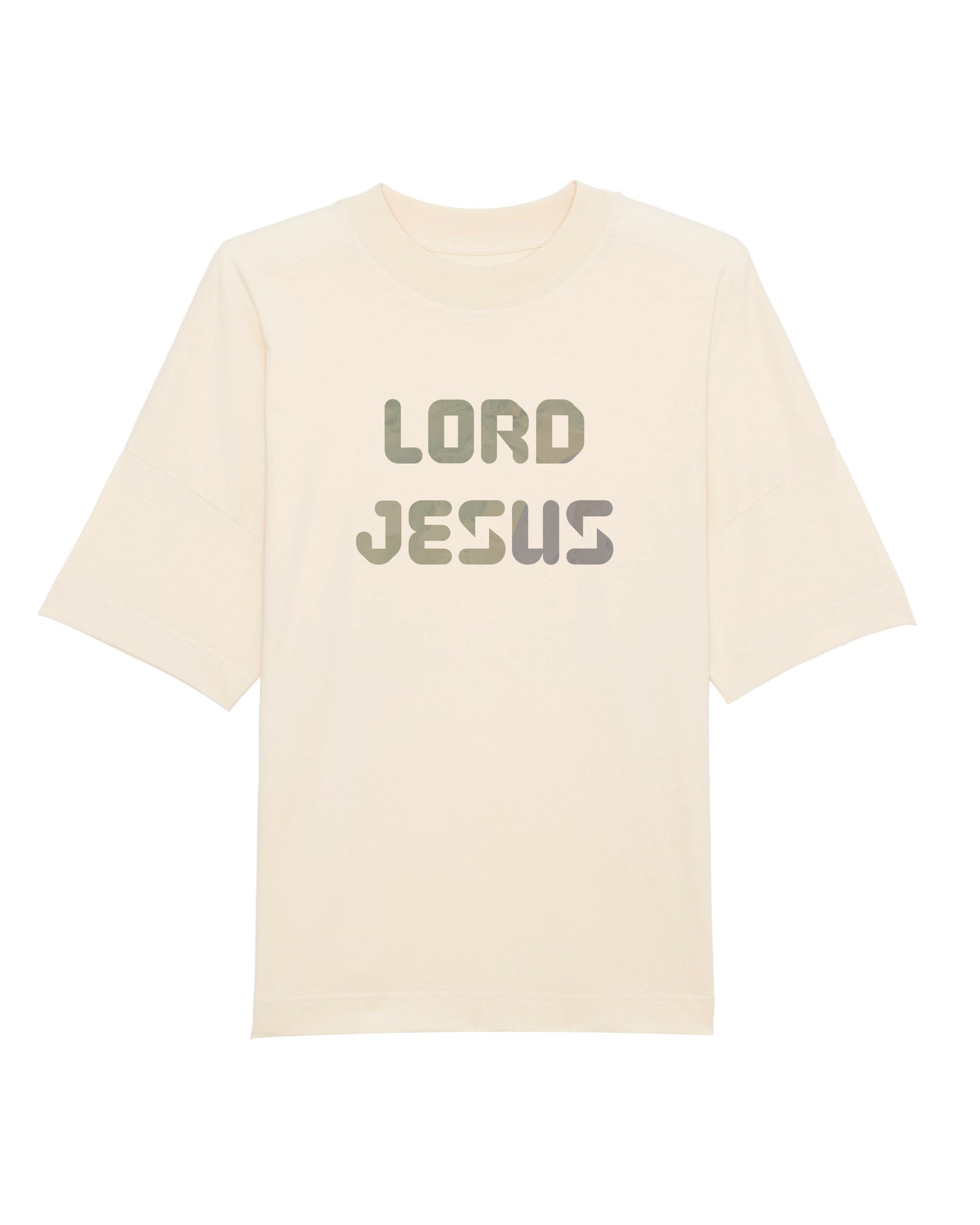 Oversize cremefarvet T-shirt, Lord Jesus