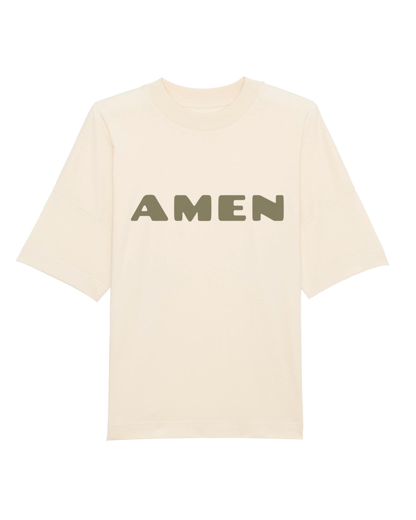 Oversize t-shirt, creme, 'Amen'