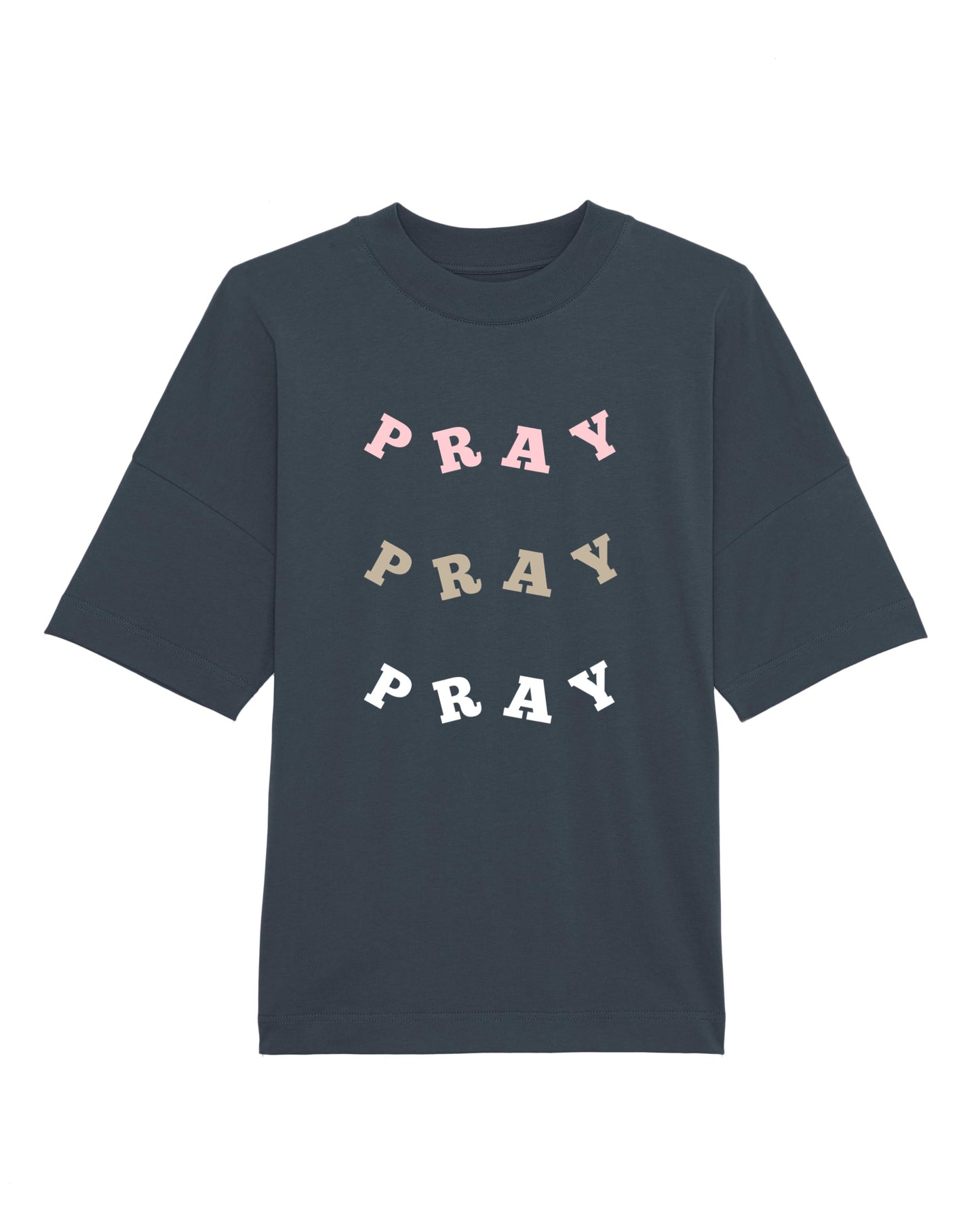 Oversize T-shirt, Navyblå 'Pray pray pray'