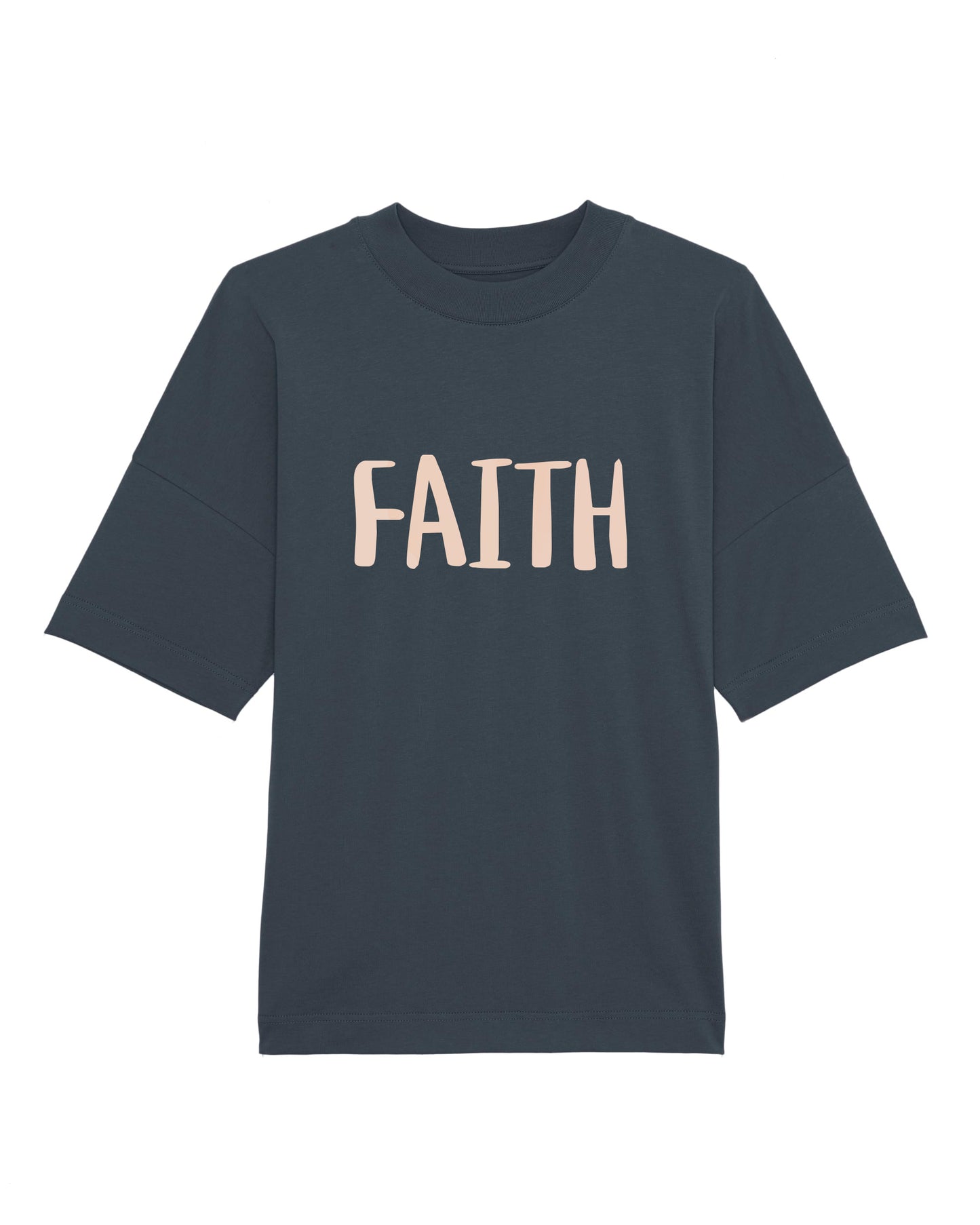 Oversize T-shirt, navy blå, Faith
