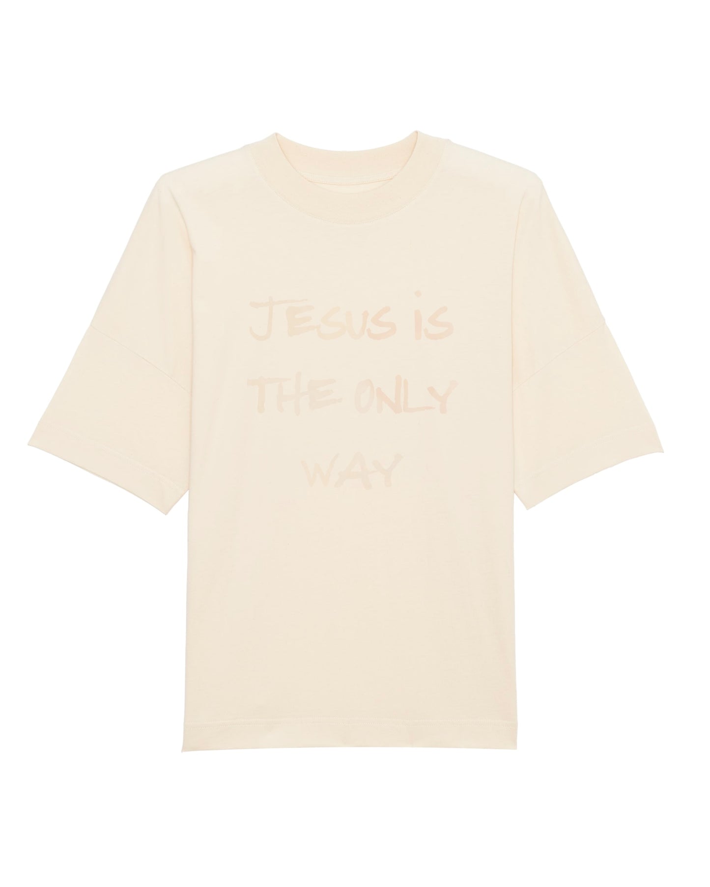 Oversize T-shirt, creme, Jesus is the only way