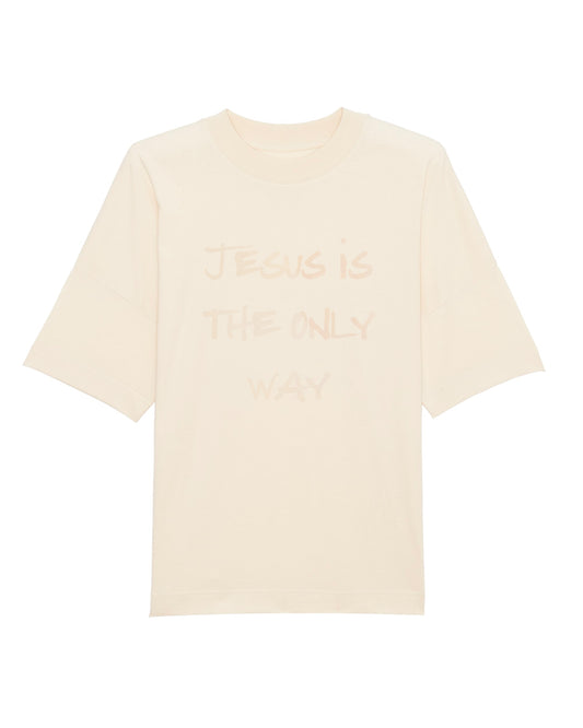 Oversize T-shirt, creme, Jesus is the only way