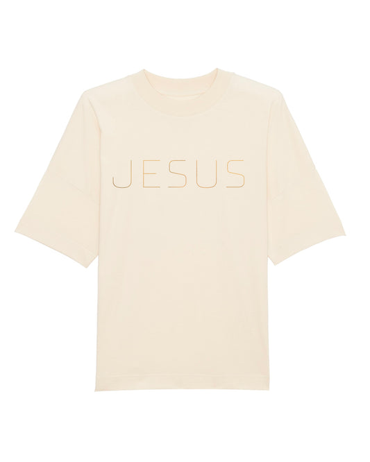Oversize Cremefarvet T-shirt, Jesus