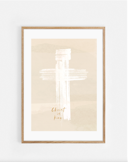 Plakat, kors, Christ is king