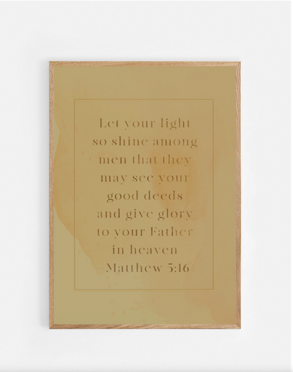 Plakat, Matthæus 5:16