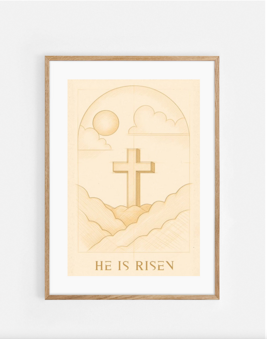 Plakat, Kors, He is Risen