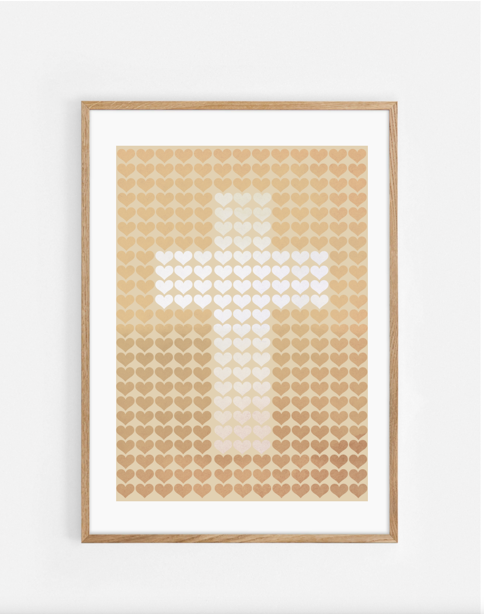 Plakat, kors, hjerter