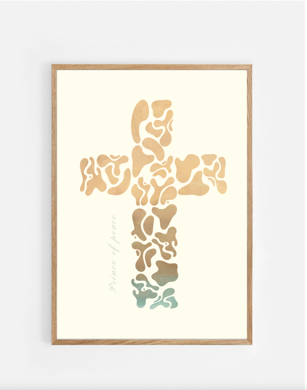 Plakat, kors, orange/blå