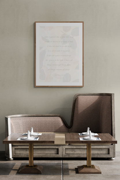 Plakat, 1. Korintherbrev 13:4-7