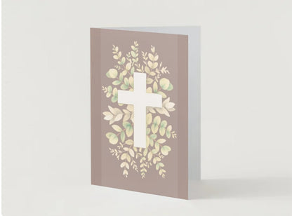 Kort, kors med blomster
