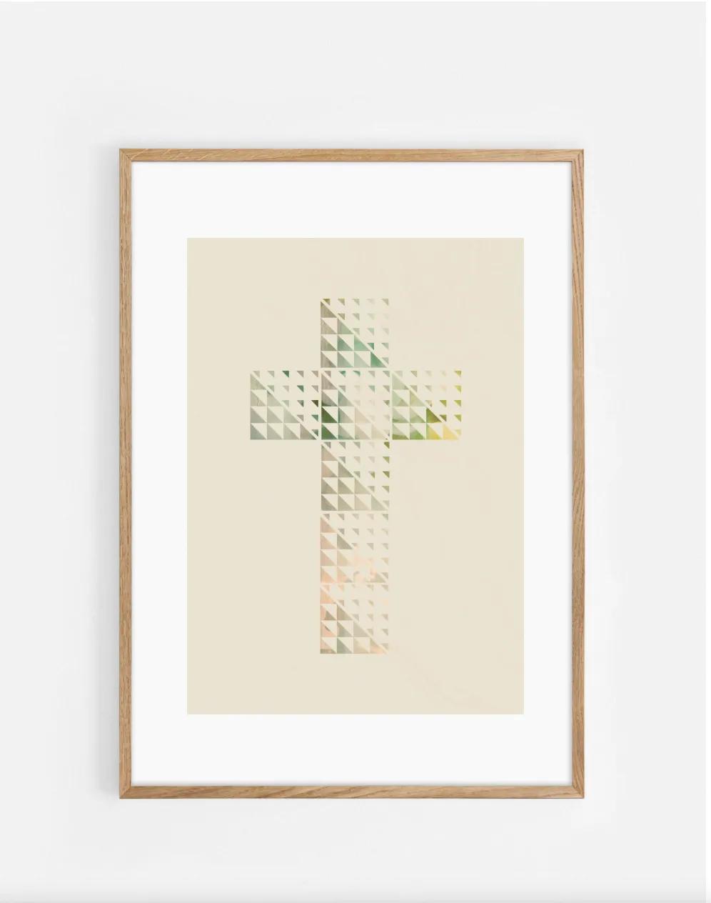 Plakat, kors, trekanter